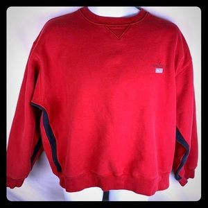 Nautica Mens XL Sweatshirt Sweater Red Logo Crew